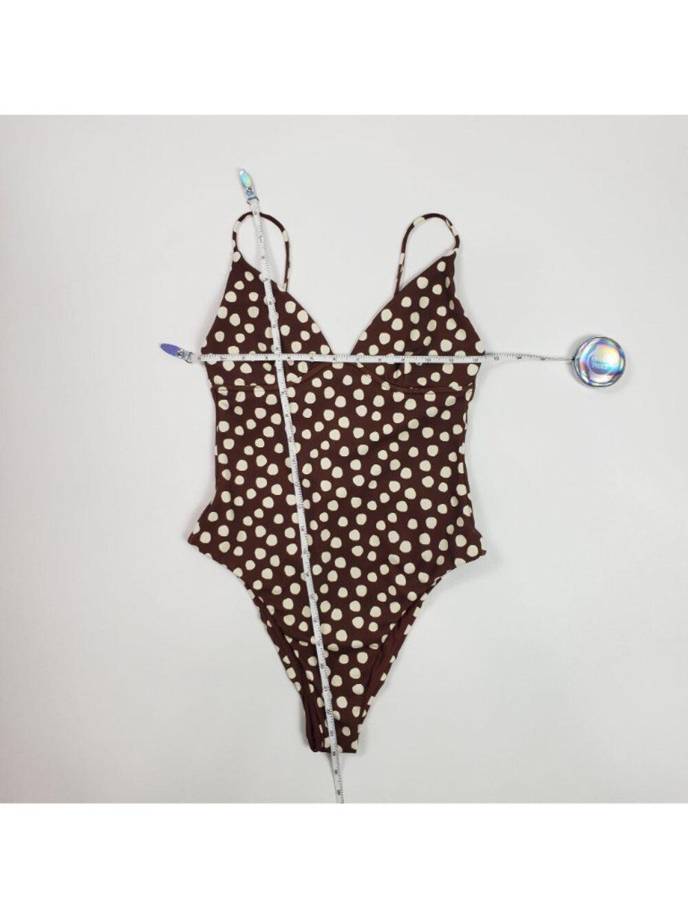 Zulu & Zephyr One-Piece Swimsuit Currant Spot Brown Polka Dot Women’s Size 2 NWT - Picture 8 of 16